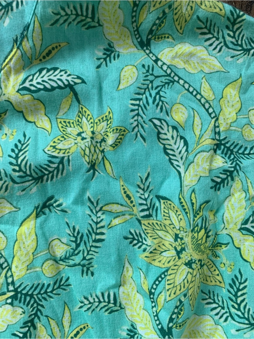 Ro’s Garden Mumi Cotton Midi Dress Women’s M Aqua Green Floral Tiered Boho - Picture 5 of 8